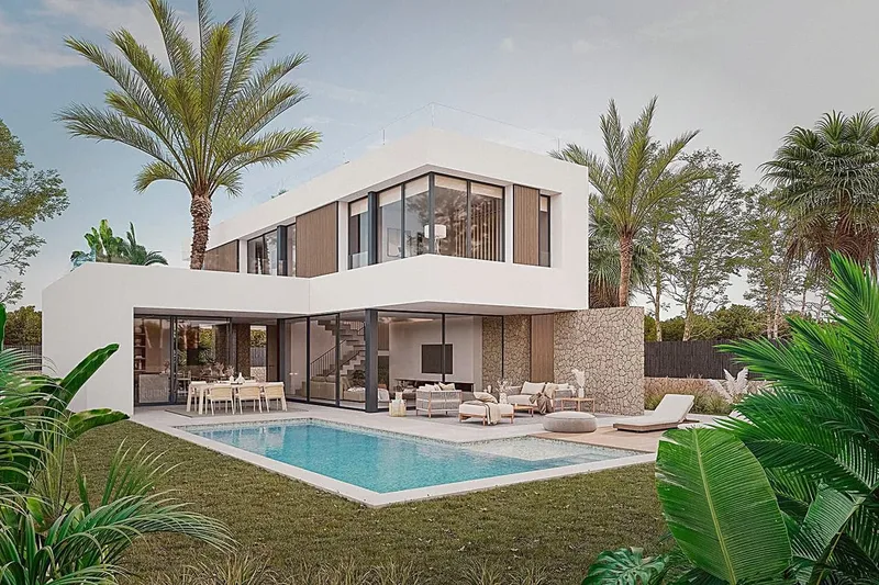 New, modern, Mediterranean villa with pool and sea views in Cap des Moro near Santanyí — photo 1