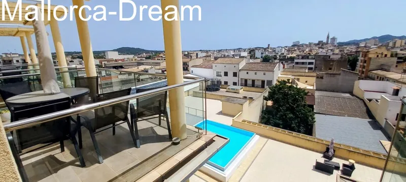 Manacor: Penthouse on three levels with roof terrace, pool, two underground parking spaces, storage room, and panoramic views over Manacor — photo 2