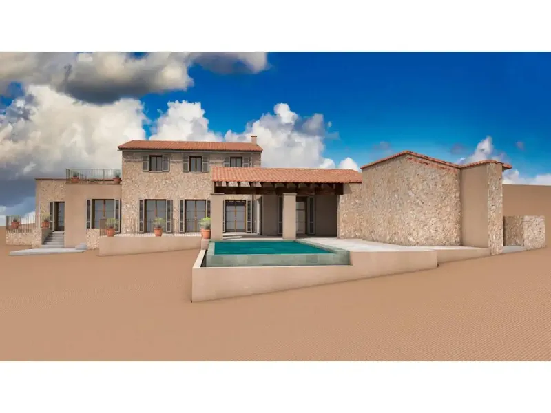 In the Bellavista area, very close to Cala Millor, on a plot of 14110 m2 we offer you this new project: a finca of a superf — photo 3