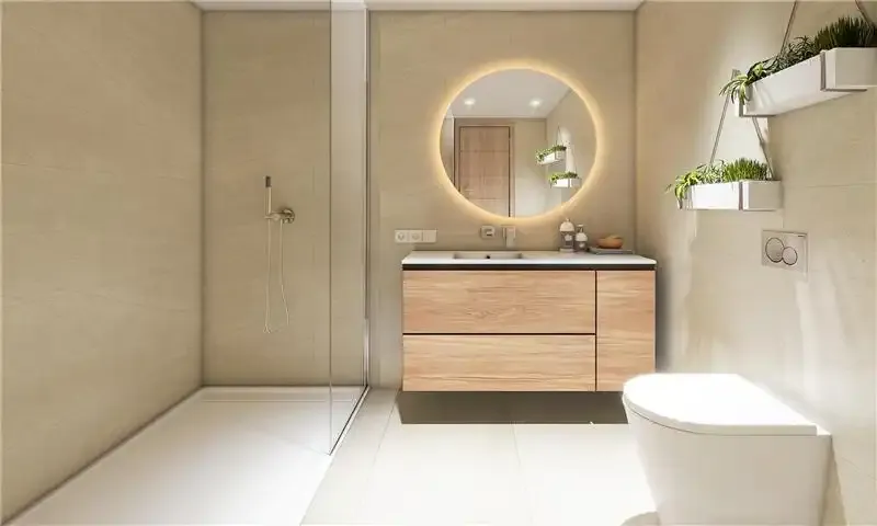 Ground floor of approx. 92 m2, large living-dining room with integrated furnished and equipped kitchen, laundry room, 3 double bedrooms, built-in wardrobes — photo 9