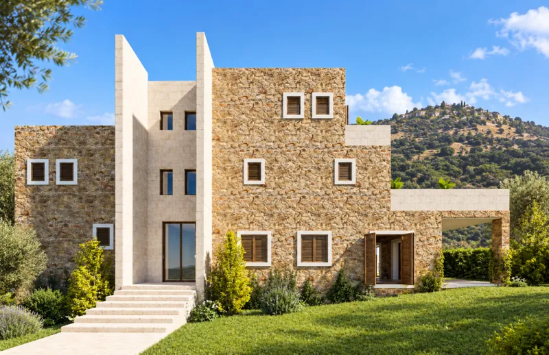 Detached house project for sale on an elevated plot in Felanitx, Mallorca — mountain & village views — photo 1
