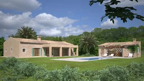 Modern finca for rent with pool and views of the church of Porreres — photo 1
