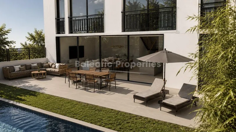 Contemporary luxury townhouse with pool for sale in Sa Cabaneta, Southwest Mallorca — photo 1