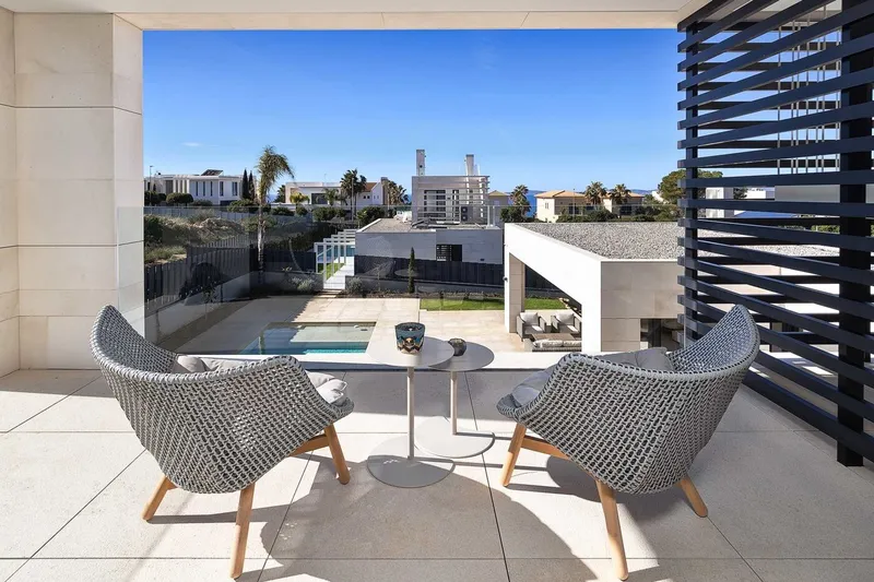 Furnished luxury villa with ocean views, saltwater pool, and rooftop terrace in Puig de Ros — photo 12
