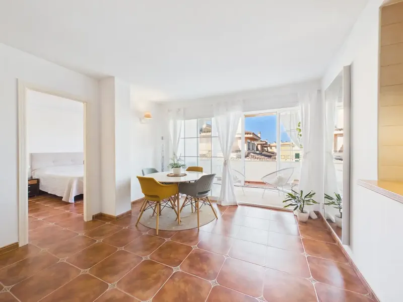 Bright one-bedroom penthouse with communal pool in Puig de Ros — photo 12