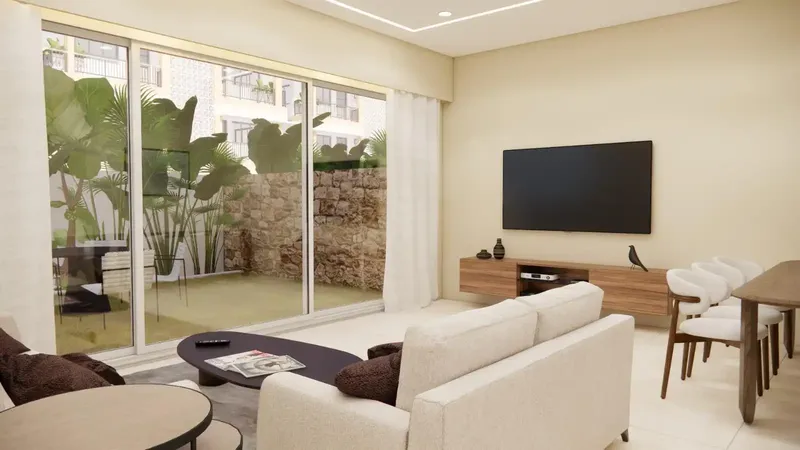 In the same building, this luxury duplex ground floor combines contemporary design, private terraces (North 32.55 m2 · South 36.00 m2; t — photo 1