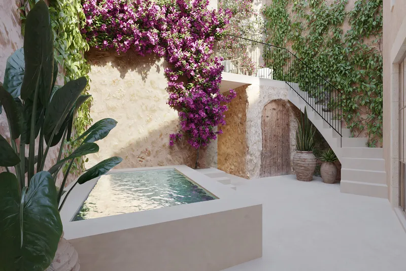 Townhouse in Arta - Inner patio with pool — photo 1