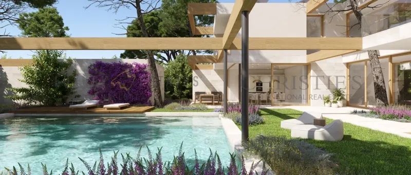 Plot in Santa Ponsa with construction project for modern villa with sea views — photo 1