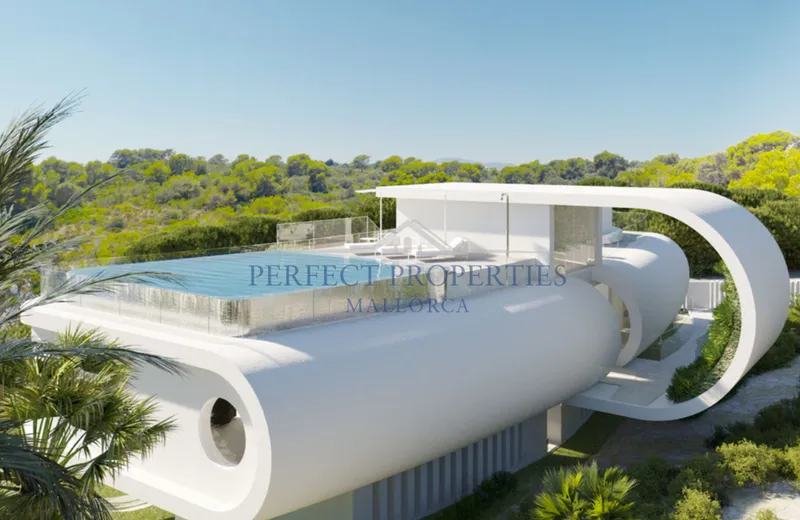 Spectacular architect villa in futuristic style in 1st sea line directly at Cala Murta — photo 1