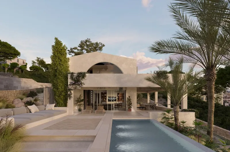 Santa Ponsa quiet location plot for sale with private pool and swimming pool — photo 1