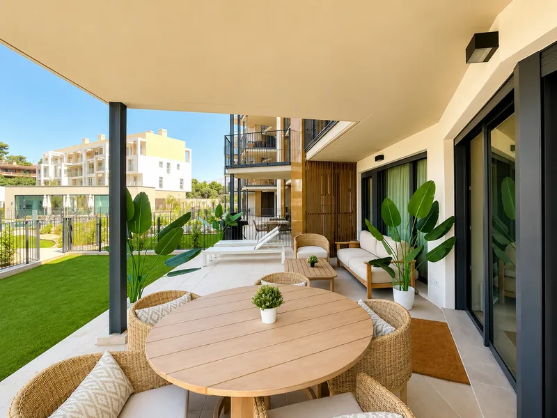 New modern apartment with garden near the beach in Palmanova Mas — photo 12