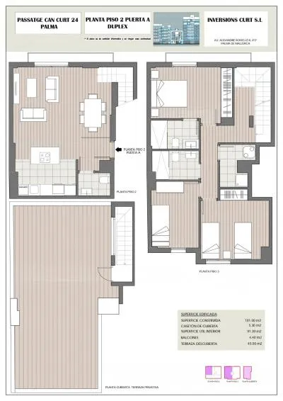 Duplex - Palma de Mallorca (Pere Garau), Built Surface 101m², Terrace Size 45m², 3 Bedrooms, 2... — photo 6