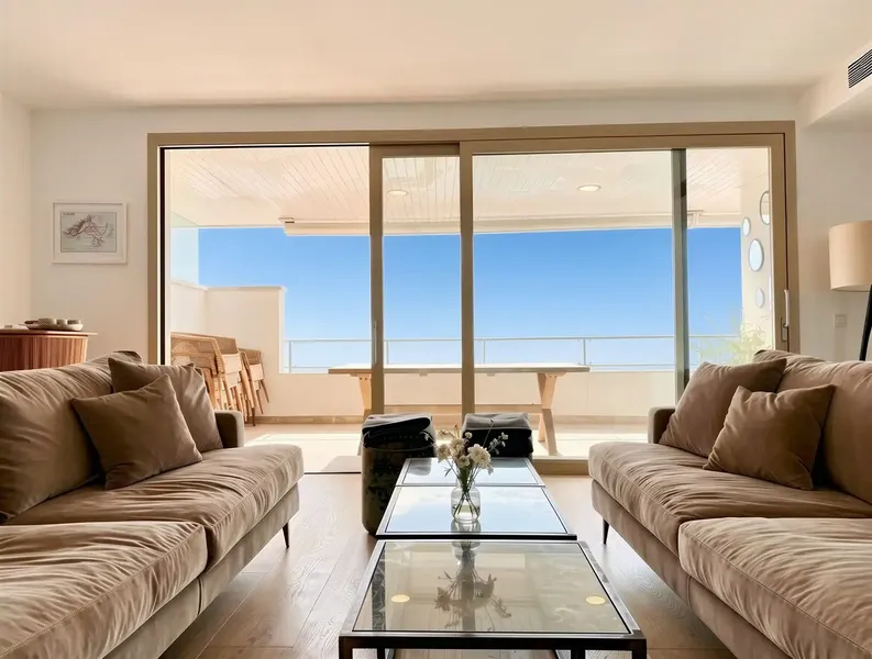At the top of the Portixol coast, in a privileged first line of the sea, this impressive apartment is located on the 4th floor of a — photo 5