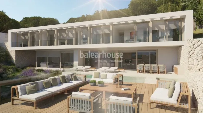 Modern luxury villa under construction with panoramic views in Portals — photo 3