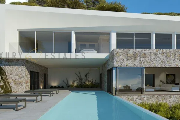 Modern project for new construction villa in Sol de Mallorca with partial sea view — photo 2