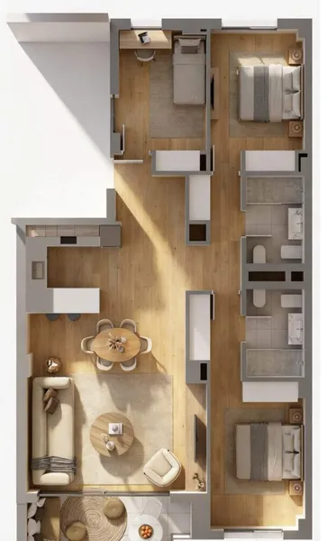 105m² apartment with 4 rooms, 2 bathrooms and terrace for sale — photo 9
