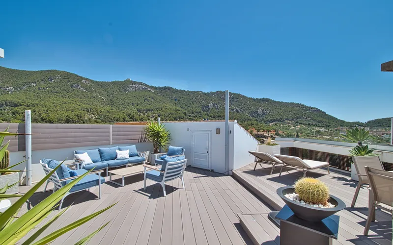 Modern penthouse with private rooftop terrace and panoramic mountain views in the village of Andratx — photo 1