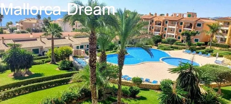 Porto Cristo Novo: Top sea view flat with balcony + roof terrace + pool, palm garden + own parking space — photo 6