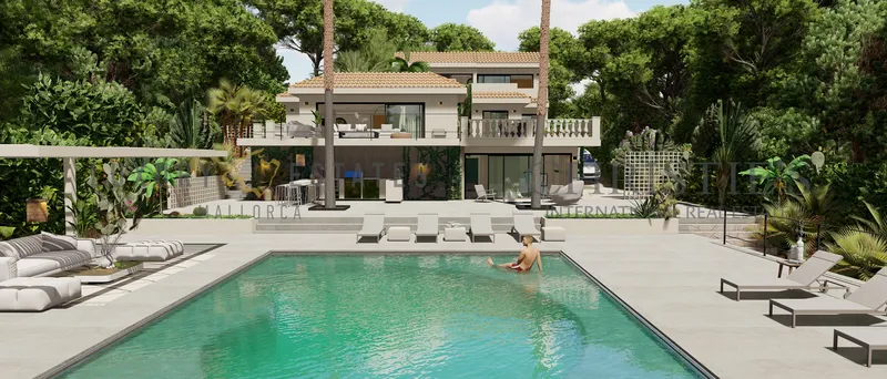 Villa in need of renovation in Costa den Blanes with project in the southwest of Mallorca — photo 1
