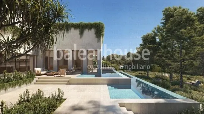 Large new villa in Cala Vinyes with efficient design and beautiful exteriors very close to the beach — photo 1