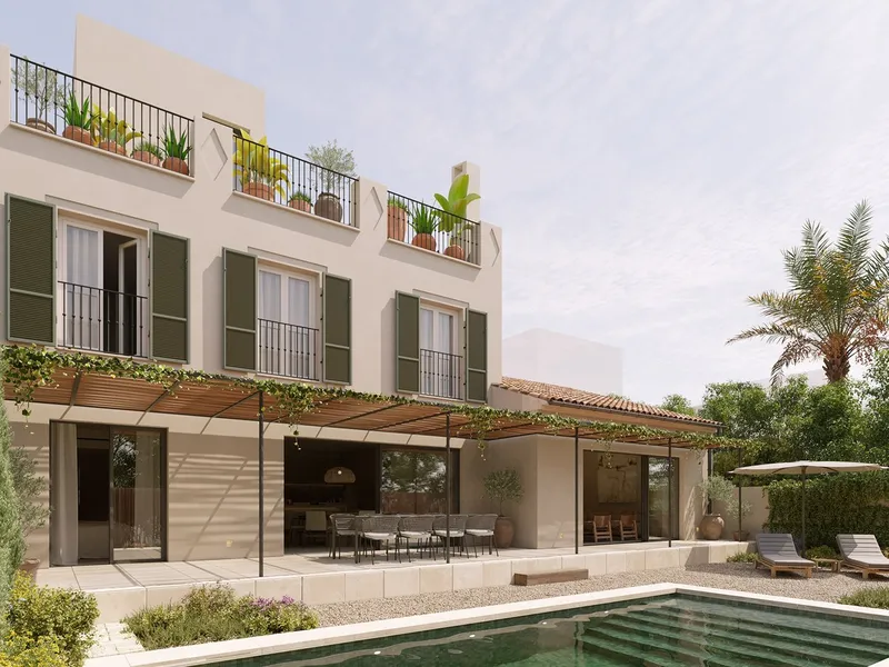 Townhouse with pool, garden and large terraces in Son Espanyolet — photo 1