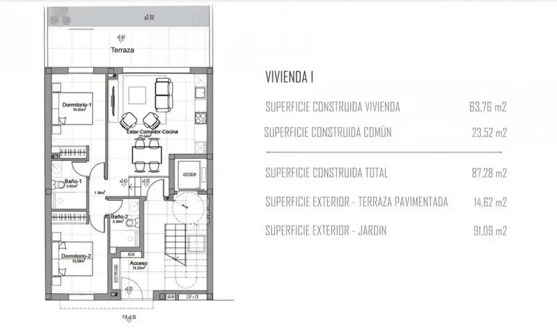 Ground floor apartment to be built, 2 bedrooms for sale, with entry date in May/June 2026. Located in Son Fort, Palma de — photo 7