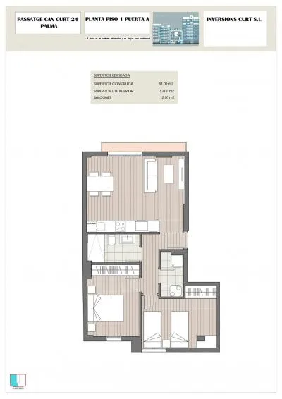 Flat in Palma de Mallorca (Pere Garau) with 61 m², 2 bedrooms, 1 bathroom — photo 5