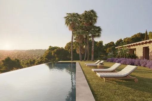 Santa Maria del Cami, new-build finca near Santa Maria on the edge of the Tramuntana mountains with sea views — photo 1