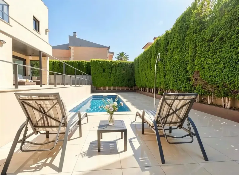 This exclusive chalet is located in a privileged location of Palma de Mallorca in Ciutat Jardí on a large plot with pool, terrace — photo 4