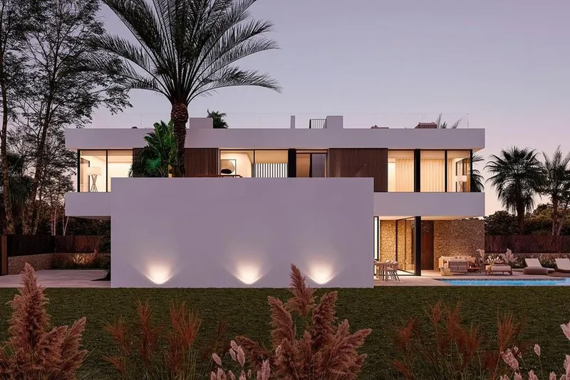 New build villa near the beach in s'Armarador with sea view from the roof terrace — photo 4