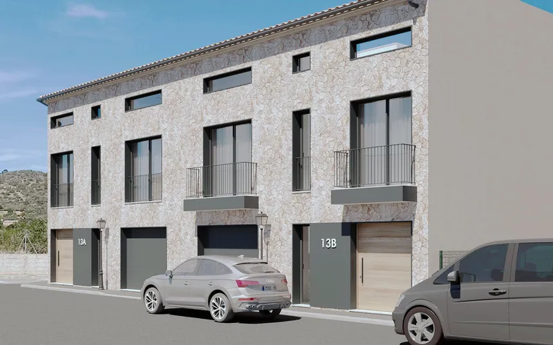 Corner house with natural stone cladding in S'Alqueria Blanca — photo 2