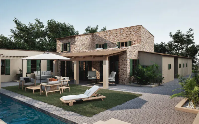 Natural-stone finca with pool, elegant design interior and privacy near Alcudia – PM07394 — photo 1
