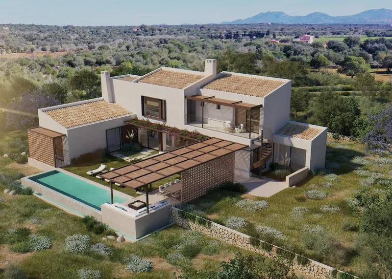 Newly built sustainable farm with infinity pool and open design near Santanyí and Ses Salines, Mallorca. — photo 5