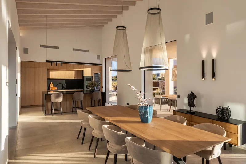 New build finca with modern natural stone facade and panoramic views in Cala Llombards — photo 8