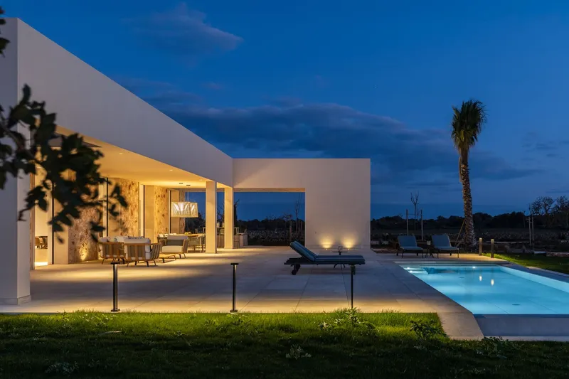 New build finca with modern natural stone facade and panoramic views in Cala Llombards — photo 3
