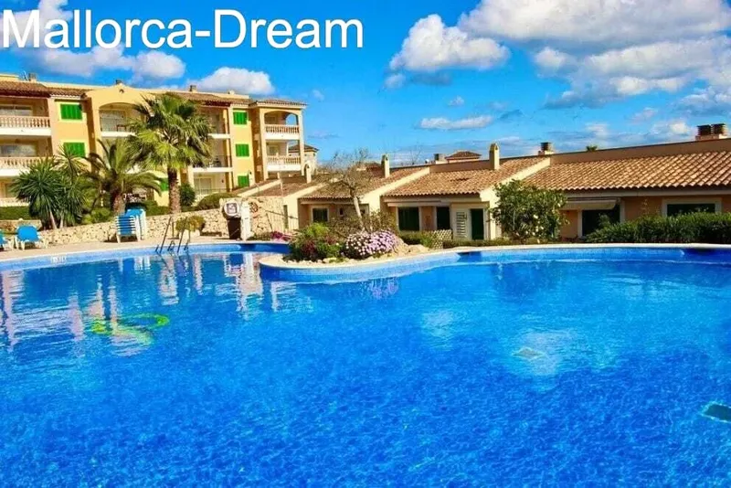 Porto Cristo Novo: Top sea view flat with balcony + roof terrace + pool, palm garden + own parking space — photo 11
