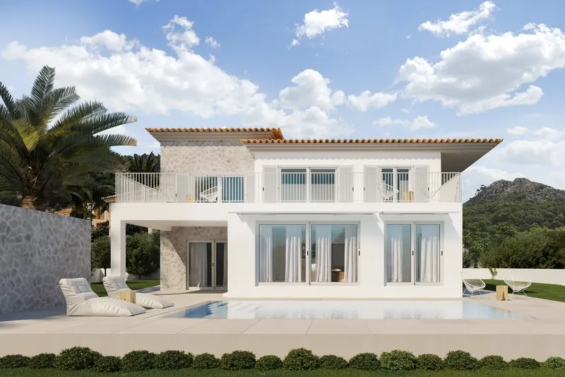 Villa in Andratx - Front view of the house with pool — photo 1
