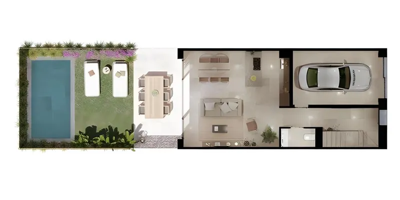 Newly built single-family home with pool and private rooftop terrace — photo 12