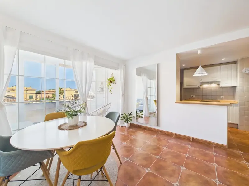 Bright one-bedroom penthouse with communal pool in Puig de Ros — photo 11