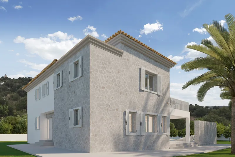 Villa in Andratx - Front view of the house with pool — photo 8