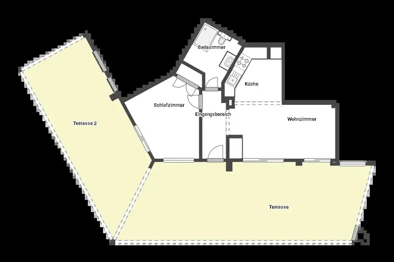 2-bedroom apartment of approx. 60 m² welcomes you through a clearly distributed entrance area. Here there is space for — photo 12