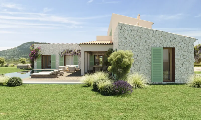 The ‘L’ shaped house in Sineu with swimming pool and garage — photo 1