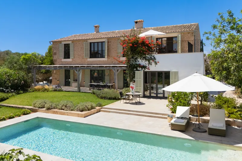 Design village house with guest apartment and finca charm in Ses Salines — photo 1