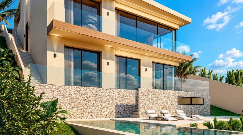 Plot with approved luxury villa project and sea views in Camp de Mar — photo 8