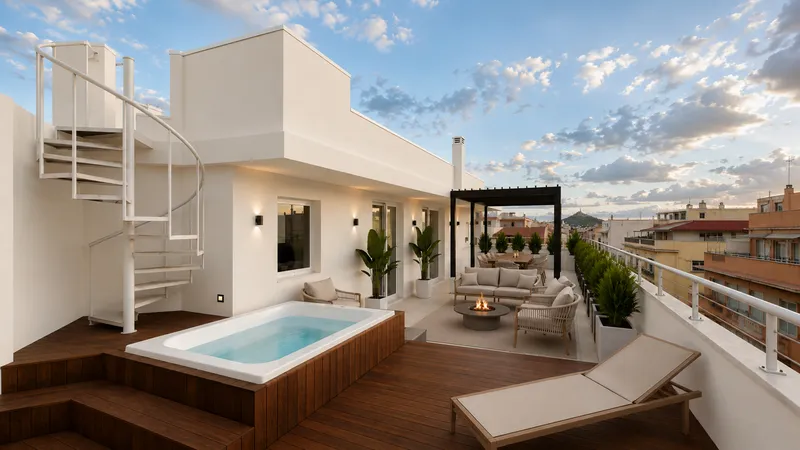 Modern penthouse with 2 spacious terraces and a partial ocean view in Portixol — photo 1