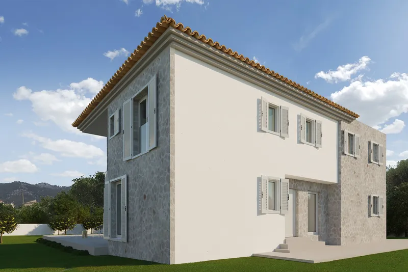 Villa in Andratx - Front view of the house with pool — photo 3