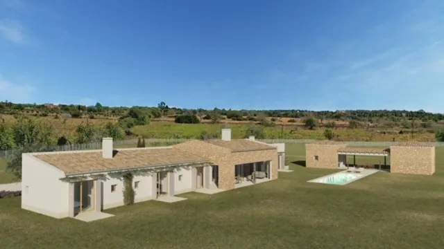 Finca in Portocolom - house view, garden and pool — photo 1