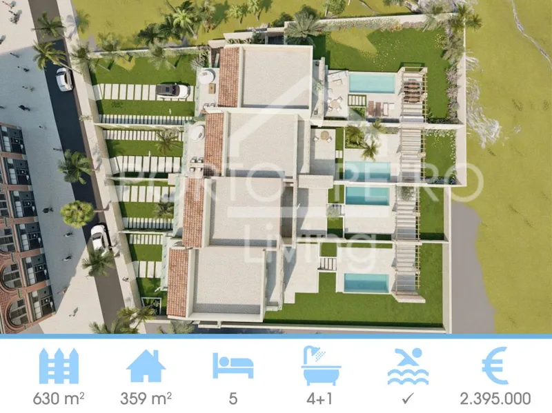 Ref. PRO191 – Newly built corner townhouse with elevator, pool and garage near the marina of Porto Petro — photo 1