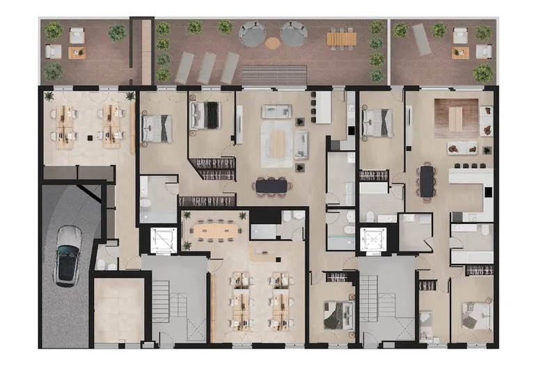 Apartment in Campos - View of the terrace of the ground floor apartment — photo 4