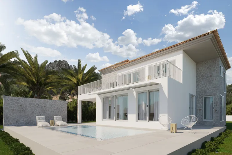 Villa in Andratx - Front view of the house with pool — photo 4